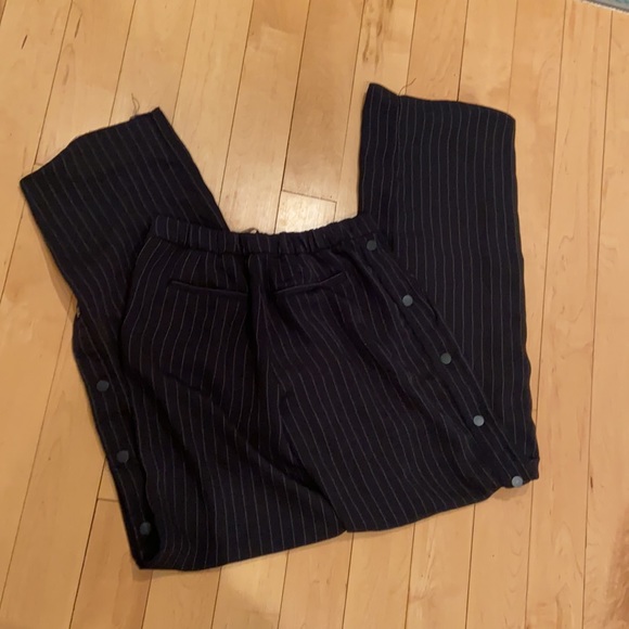 NWOT Zara Pinstriped Trousers with Black Side Buttons S - Picture 6 of 6